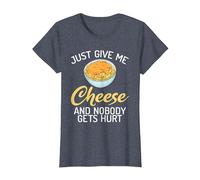 Just give me Cheese and Nobody gets Hurt Snack Cheese T-Shirt, Women, Heather Blue, 3X-Large