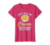 Just give me Cheese and Nobody gets Hurt Snack Cheese T-Shirt, Women, Red Heather, Medium