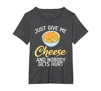 Just give me Cheese and Nobody gets Hurt Snack Cheese T-Shirt, Women's Plus, Dark Heather Grey, 4X