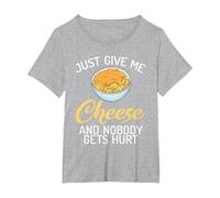 Just give me Cheese and Nobody gets Hurt Snack Cheese T-Shirt, Women's Plus, Heather Grey, 5X