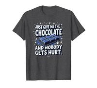 Just Give Me The Chocolate Funny Food Lover Graphic T-Shirt, Men, Dark Heather Grey, L