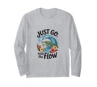 Just Go with The Flow Sea Turtle Vacation Mode Long Sleeve T-Shirt