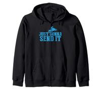 Just Gonna Send It Snowmobile Snow Sled Winter Mountain Gift Zip Hoodie