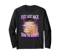 Just Got Back from The Barber Buzz Cut Pig Fade Long Sleeve T-Shirt