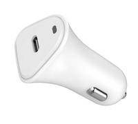JUST GREEN USB C PD 25W Power Delivery Flexible Car Charger, White