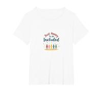 Just Happy to be Included - Diversity Celebration T-Shirt, Women's Plus, White, 1X