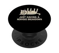 Just Having A Nervous Breakdown Funny Ironic Cat Meme PopSockets Adhesive PopGrip