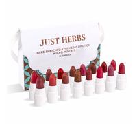 Just Herbs Ayurvedic Lipstick Micro-Mini Kit | Kit of 16 Matte Lipsticks | Long-lasting | Weightless | Ayurvedic Formula | Travel-friendly - 7g