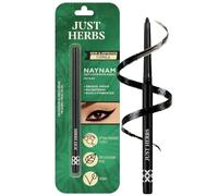 Just Herbs Naynam Day-long Kajal - Deep Black | With Vitamin E | Eye Makeup | Cyclosiloxane-Free | Smudgeproof & waterproof | Long stay - 0.3g
