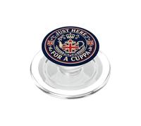 Just Here for a Cuppa Funny British Tea Pot Union Jack PopSockets PopGrip for MagSafe