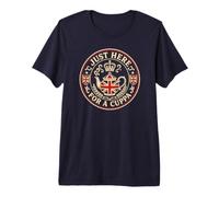 Just Here for a Cuppa Funny British Tea Pot Union Jack Premium T-Shirt