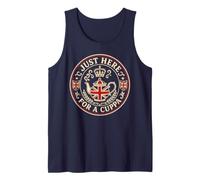 Just Here for a Cuppa Funny British Tea Pot Union Jack Tank Top