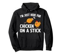 Just Here For Chicken On A Stick Funny Chicken Food Lover Pullover Hoodie