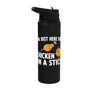 Just Here for Chicken On A Stick Funny Chicken Food Lover Stainless Steel Insulated Water Bottle
