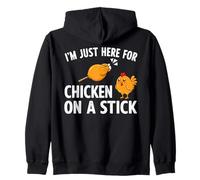 Just Here For Chicken On A Stick Funny Chicken Food Lover Zip Hoodie