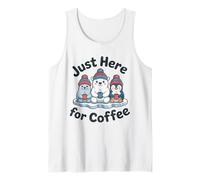 Just Here for Coffee Cute Arctic Animals Funny Winter Snow Tank Top