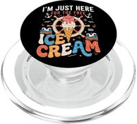 Just Here For Free Ice Cream Funny Cruise Vacation Family PopSockets PopGrip for MagSafe