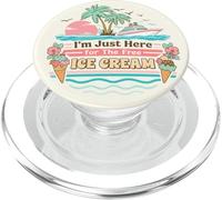 Just Here For Free Ice Cream Funny Cruise Vacation Family PopSockets PopGrip for MagSafe