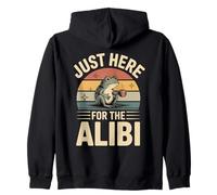 Just Here For The Alibi Frog Retro Zip Hoodie