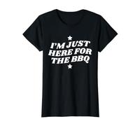 Just Here for The BBQ Grilling Value Graphic T-Shirt, Women, Black, XL
