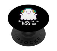 Just Here for the Boo-gie Halloween Ghost Dance Music DJ PopSockets Adhesive PopGrip
