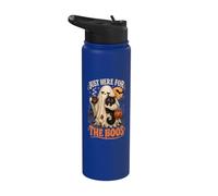 Just Here for The Boos Funny Halloween Ghost Cat Stainless Steel Insulated Water Bottle