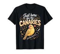 Just Here for the Canaries Canary Pet Bird Songbird Value Graphic T-Shirt, Men, Black, L