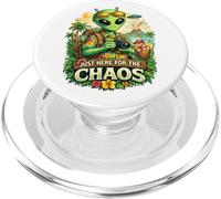Just Here for the Chaos Funny Alien Tourist PopSockets PopGrip for MagSafe