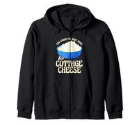 Just Here For The Cottage Cheese Funny Zip Hoodie