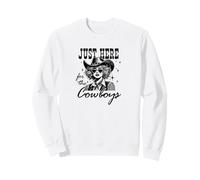 Just Here For The Cowboys Retro Western Fun Sweatshirt