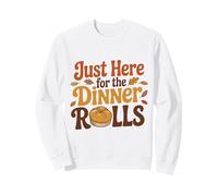 Just Here for the Dinner Rolls Groovy 70s Retro Thanksgiving Sweatshirt