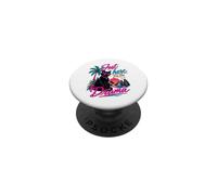 Just Here for the Drama Black Cat Tropical Retro PopSockets Adhesive PopGrip