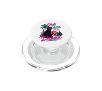 Just Here for the Drama Black Cat Tropical Retro PopSockets PopGrip for MagSafe