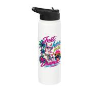 Just Here for the Drama Llama Tropical Retro Stainless Steel Insulated Water Bottle