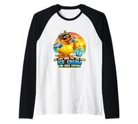 Just Here for The Free Ice Cream Duck H unting Funny Cruise Raglan Baseball Tee