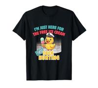 Just Here for The Free Ice Cream Duck Hunting Cruising Duck T-Shirt