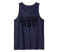 Just Here For The Hookups Camping RV Caravan Motorhome Funny Tank Top