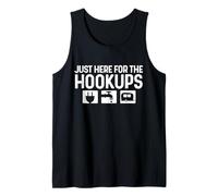 Just Here For The Hookups Camping RV Caravan Motorhome Funny Tank Top