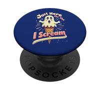 Just Here For The I-Scream, Halloween Ghost Pun PopSockets Adhesive PopGrip