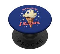Just Here For The I-Scream, Halloween Ghost Pun PopSockets Adhesive PopGrip