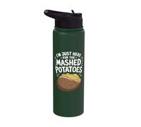 Just Here for The Mashed Potatoes Funny Vegetable Stainless Steel Insulated Water Bottle