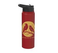 Just Here for The Murder Black Crow Raven Humor Crow Lover Stainless Steel Insulated Water Bottle