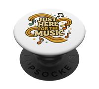 Just Here for the Music Design Retro Notes PopSockets Adhesive PopGrip