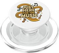 Just Here for the Music Design Retro Notes PopSockets PopGrip for MagSafe