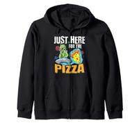 Just Here for the Pizza - The Ultimate Ufo Alien Zip Hoodie
