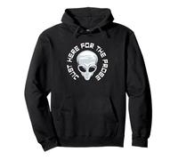 Just Here For The Probe Funny Gray Alien Pullover Hoodie