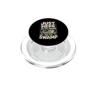 Just Here for the Snacks and the Swamp Crocodile PopSockets PopGrip for MagSafe