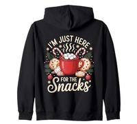 Just Here For The Snacks Christmas Cakes Lovers Holiday Zip Hoodie