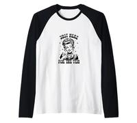 Just Here for The Tea Funny Vintage Retro Trendy Meme Raglan Baseball Tee
