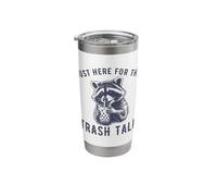 Just Here for the Trash Talk Funny Vintage Raccoon Sarcastic Stainless Steel Insulated Tumbler